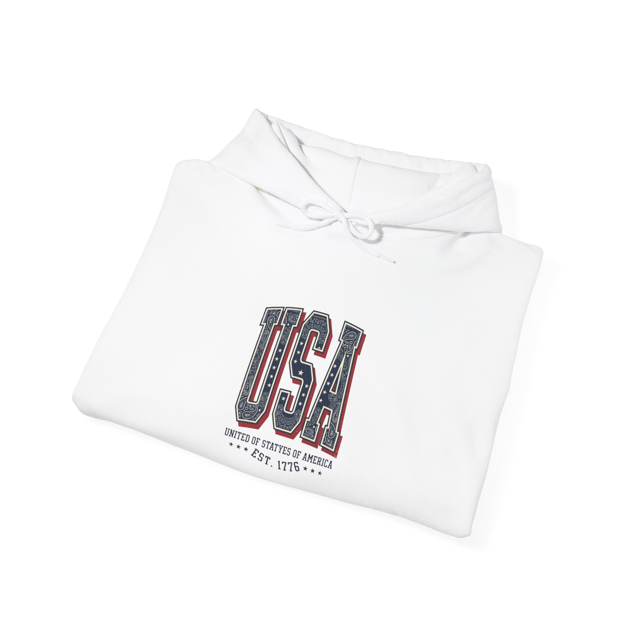 Vintage USA Hoodie | 4th of July Patriotic Graphic, Stars & Stripe Typography