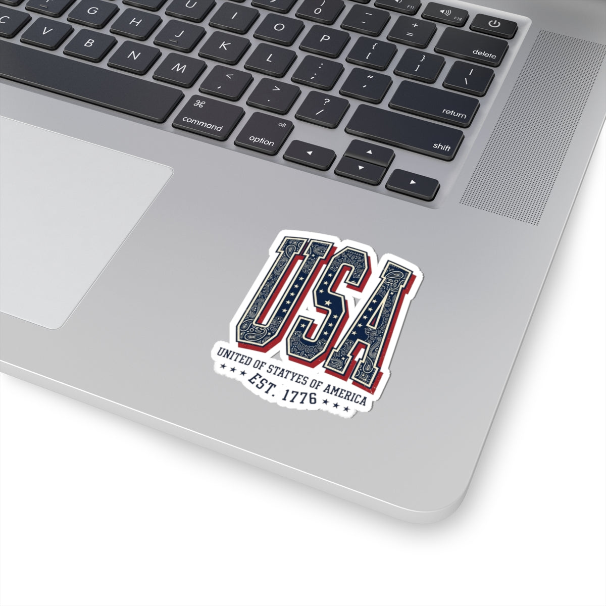 USA Patriotic Bandana Typography Sticker | 4th of July Vintage Americana