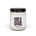 Vintage USA Typography Candle | 4th of July Patriotic Soy Candle