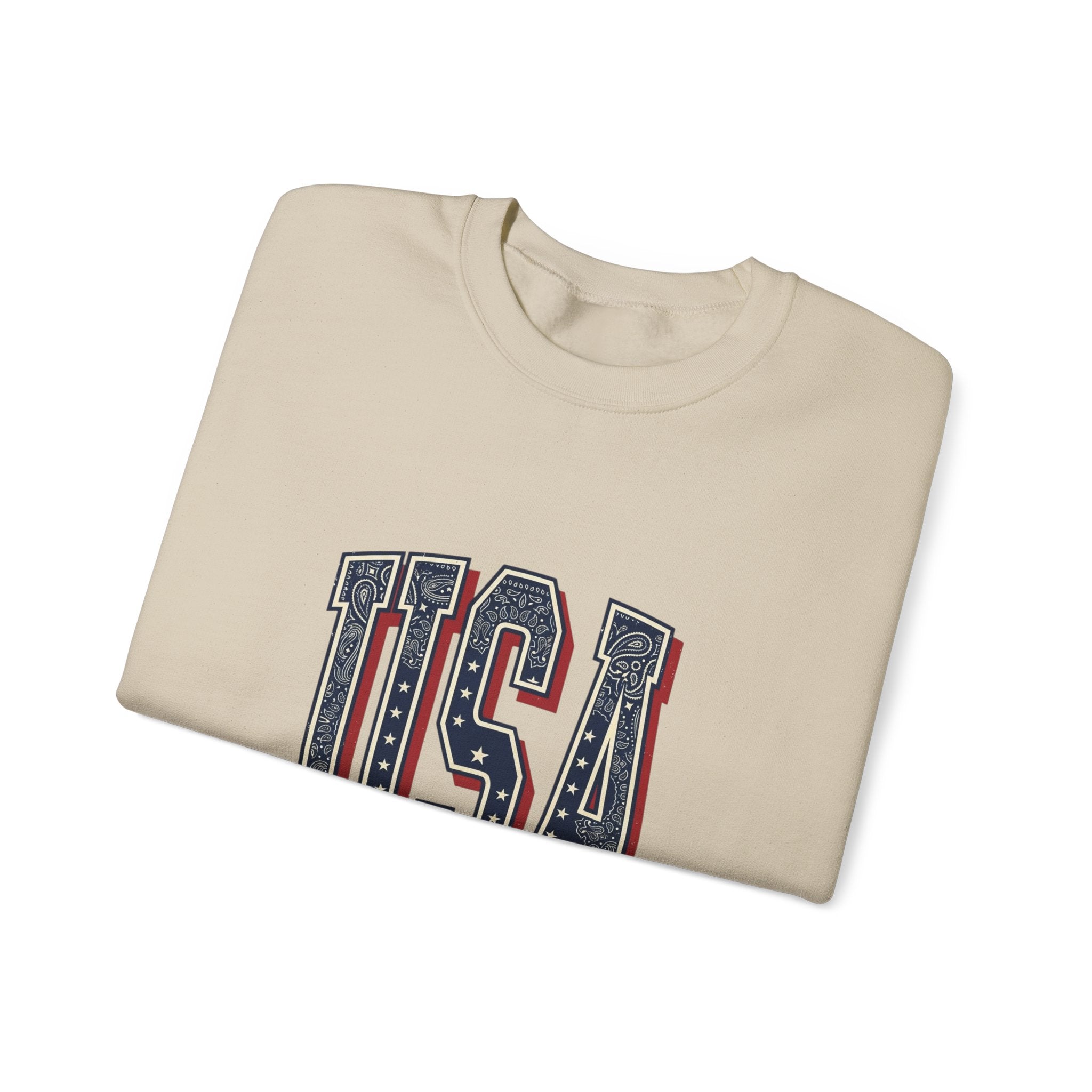 Vintage USA Crewneck Sweatshirt | 4th of July Americana, Stars & Stripe Typography