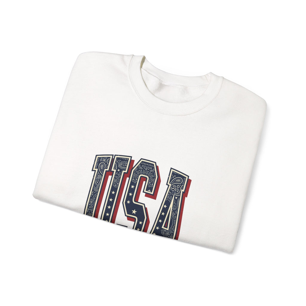 Vintage USA Crewneck Sweatshirt | 4th of July Americana, Stars & Stripe Typography