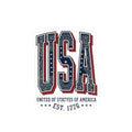 USA Patriotic Bandana Typography Sticker | 4th of July Vintage Americana