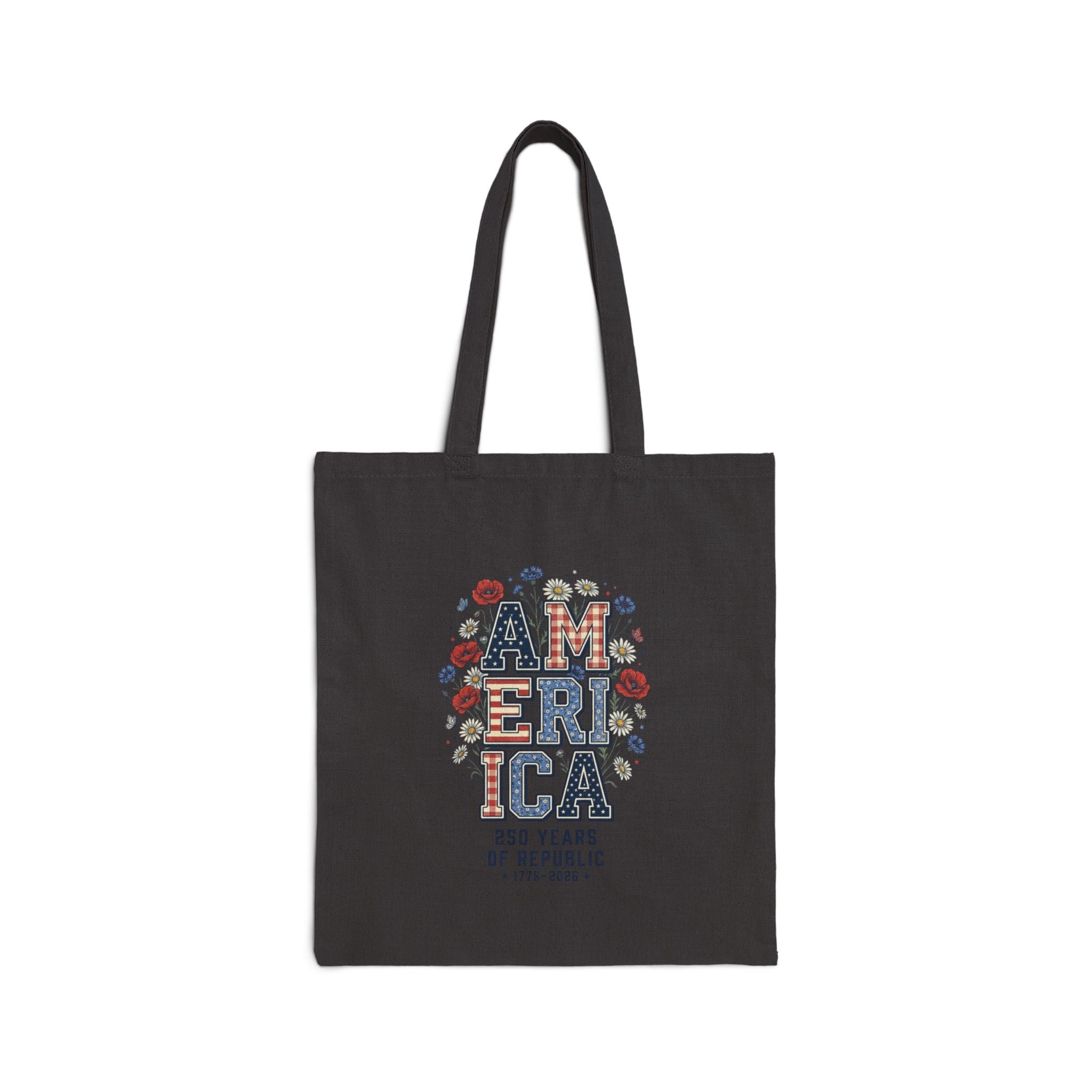 Vintage Americana 'AMERICA' Floral Graphic Tote | 4th of July, Patriotic
