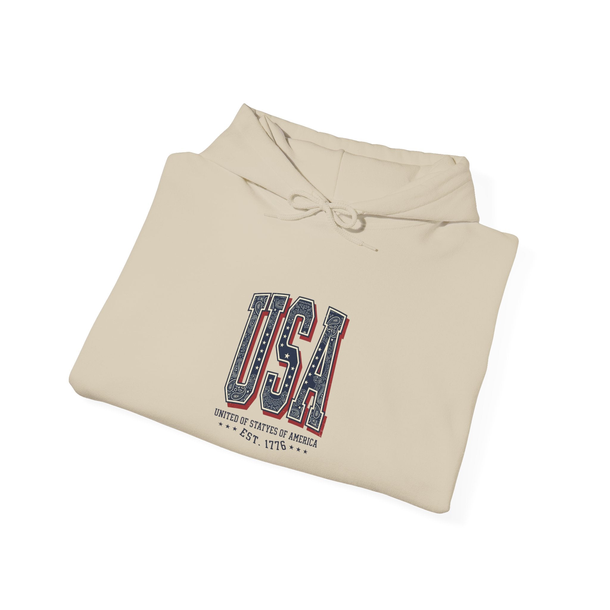 Vintage USA Hoodie | 4th of July Patriotic Graphic, Stars & Stripe Typography