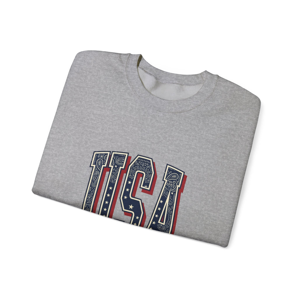 Vintage USA Crewneck Sweatshirt | 4th of July Americana, Stars & Stripe Typography