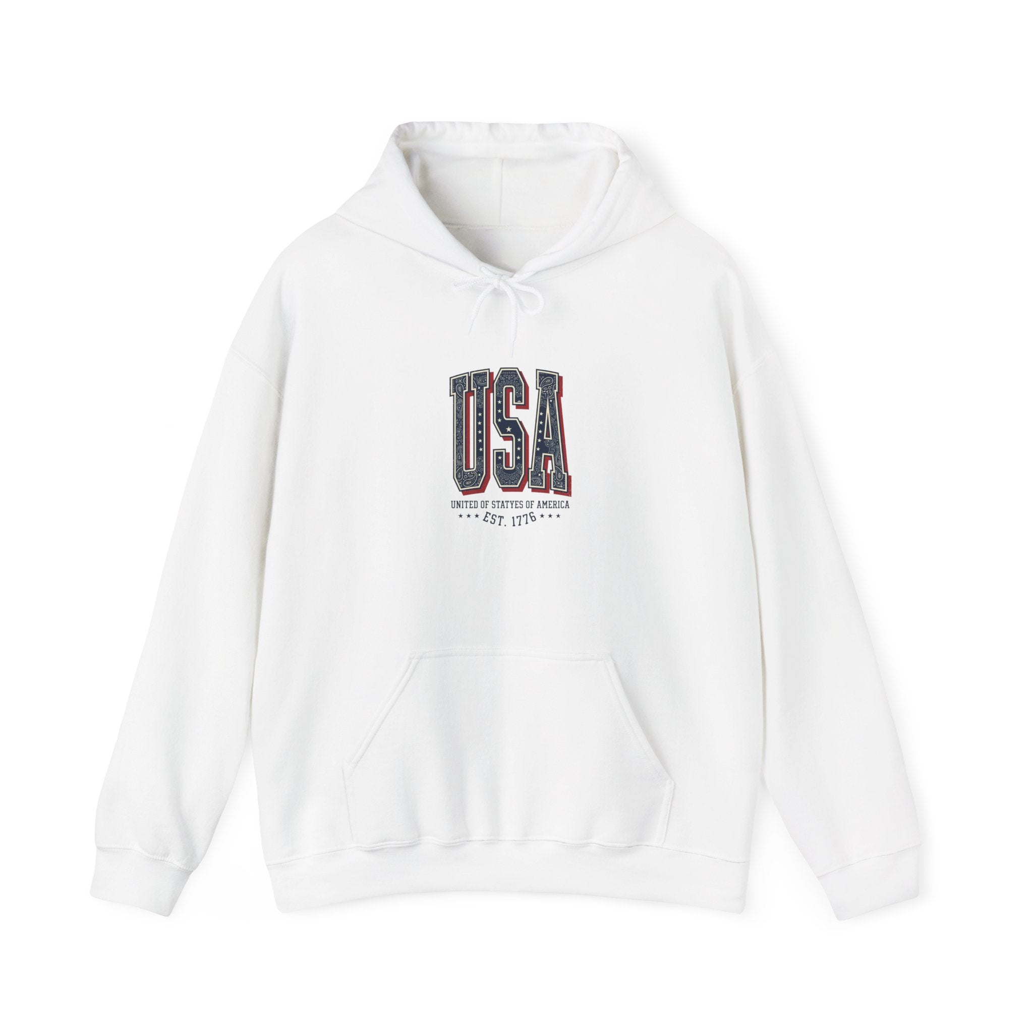 Vintage USA Hoodie | 4th of July Patriotic Graphic, Stars & Stripe Typography
