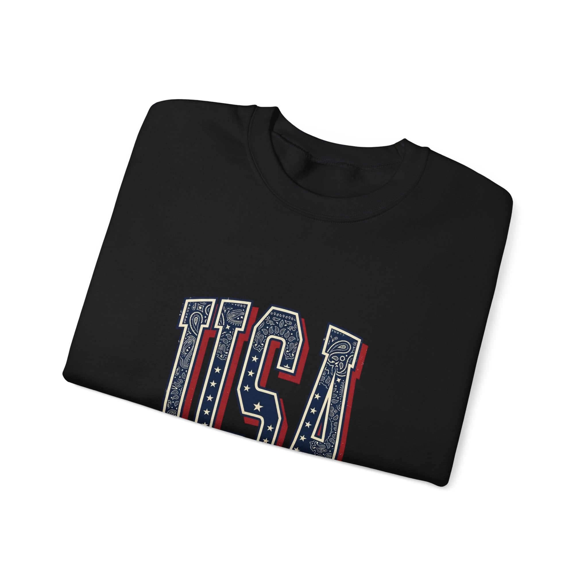 Vintage USA Crewneck Sweatshirt | 4th of July Americana, Stars & Stripe Typography