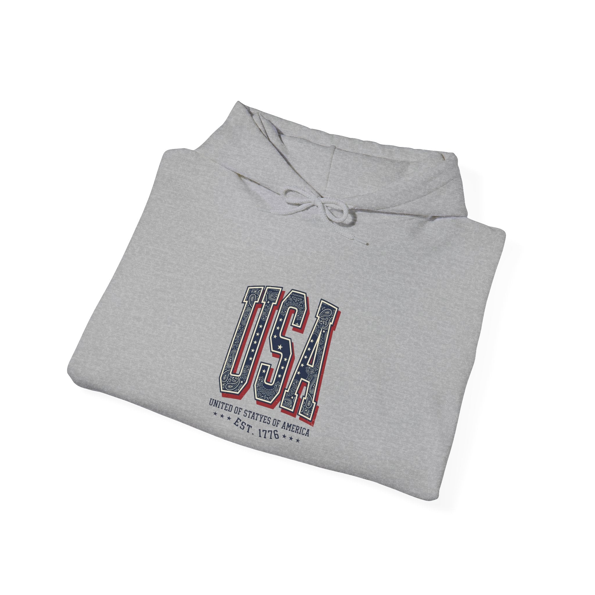 Vintage USA Hoodie | 4th of July Patriotic Graphic, Stars & Stripe Typography