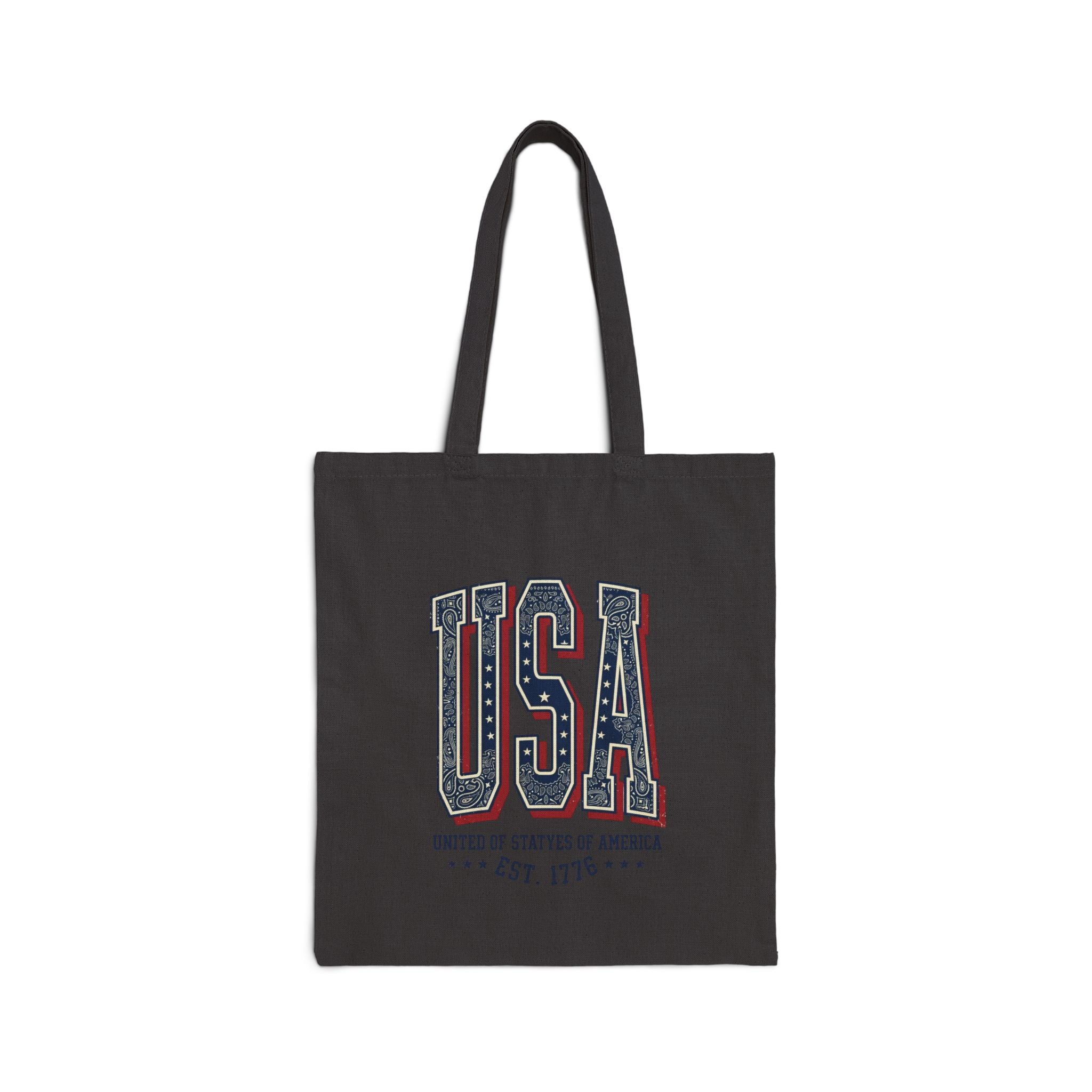 Vintage USA Typography Tote | 4th of July Americana Stars & Stripes