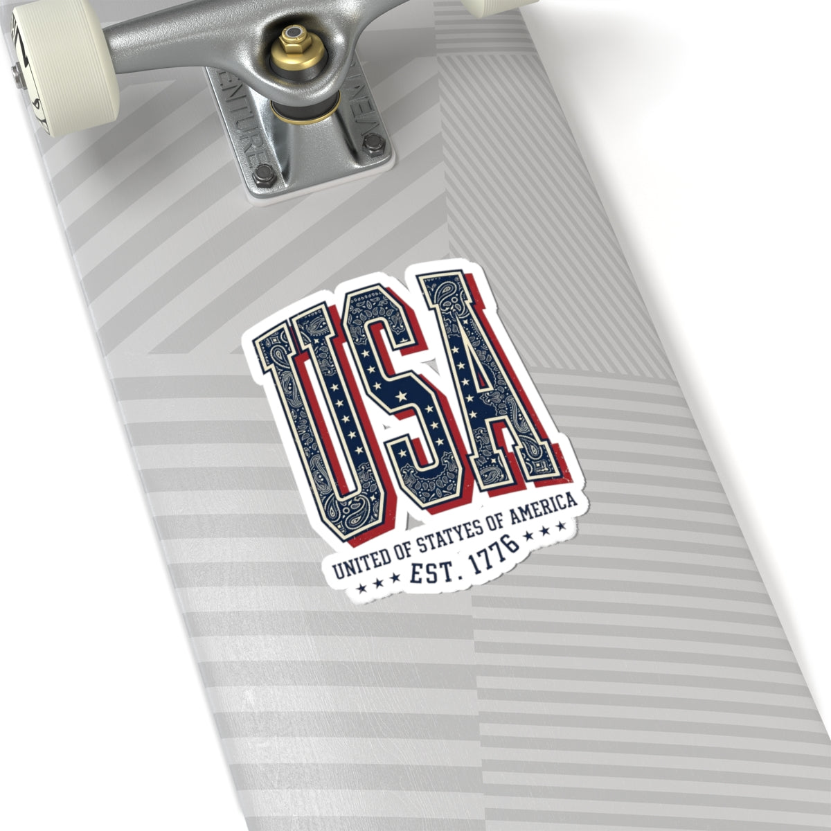 USA Patriotic Bandana Typography Sticker | 4th of July Vintage Americana
